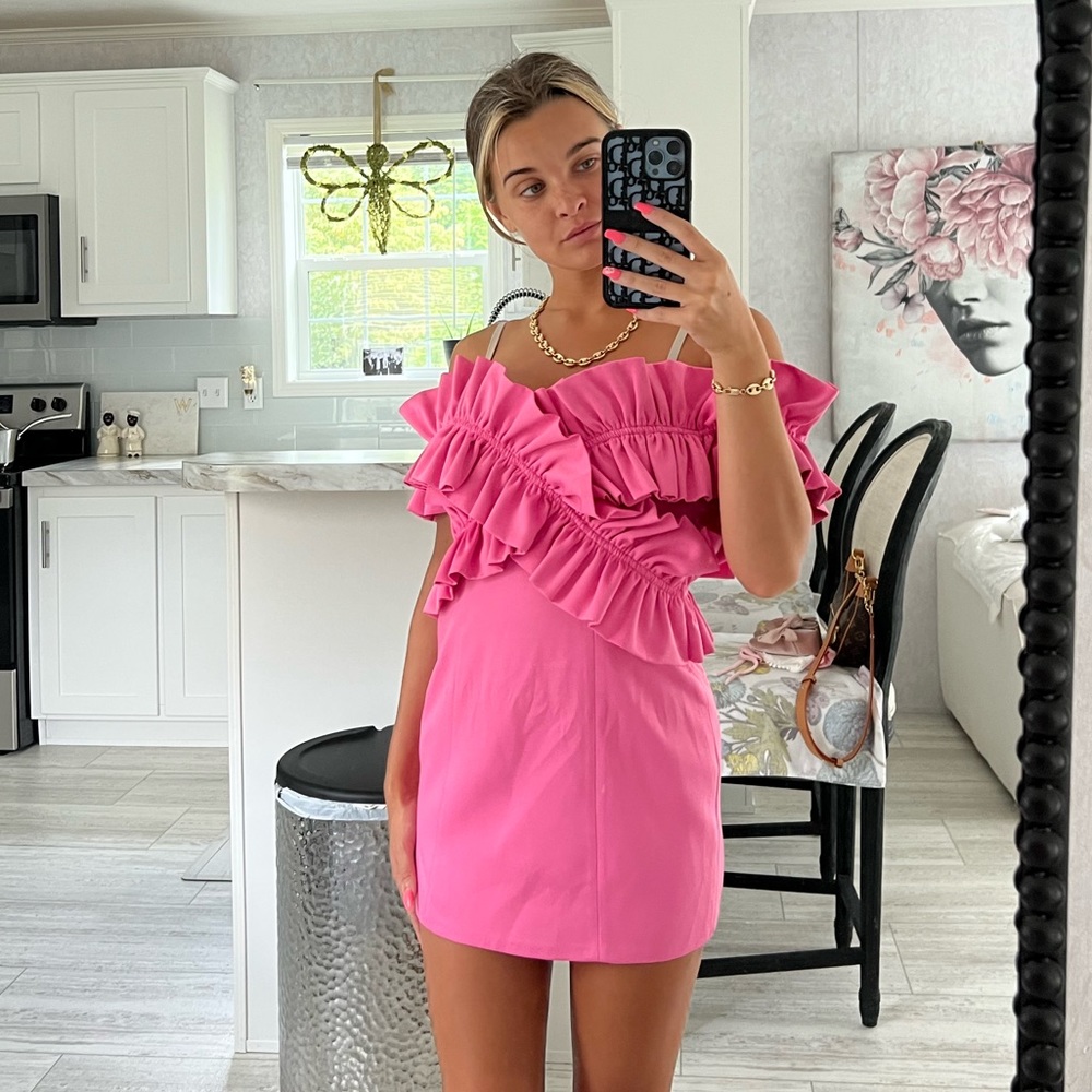 Pink Zara ruffle dress